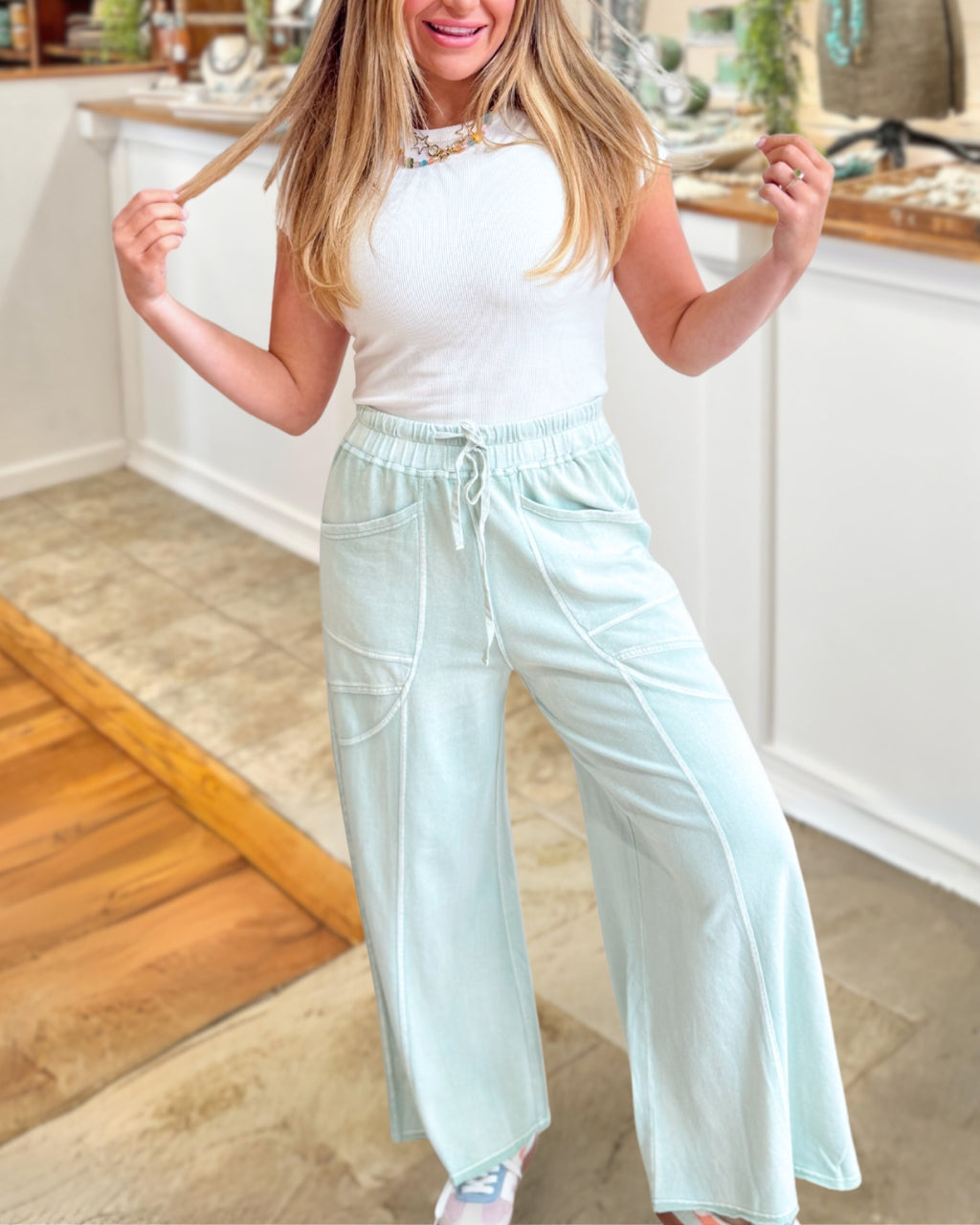 Lived In Relaxed Washed Wide Leg Pants