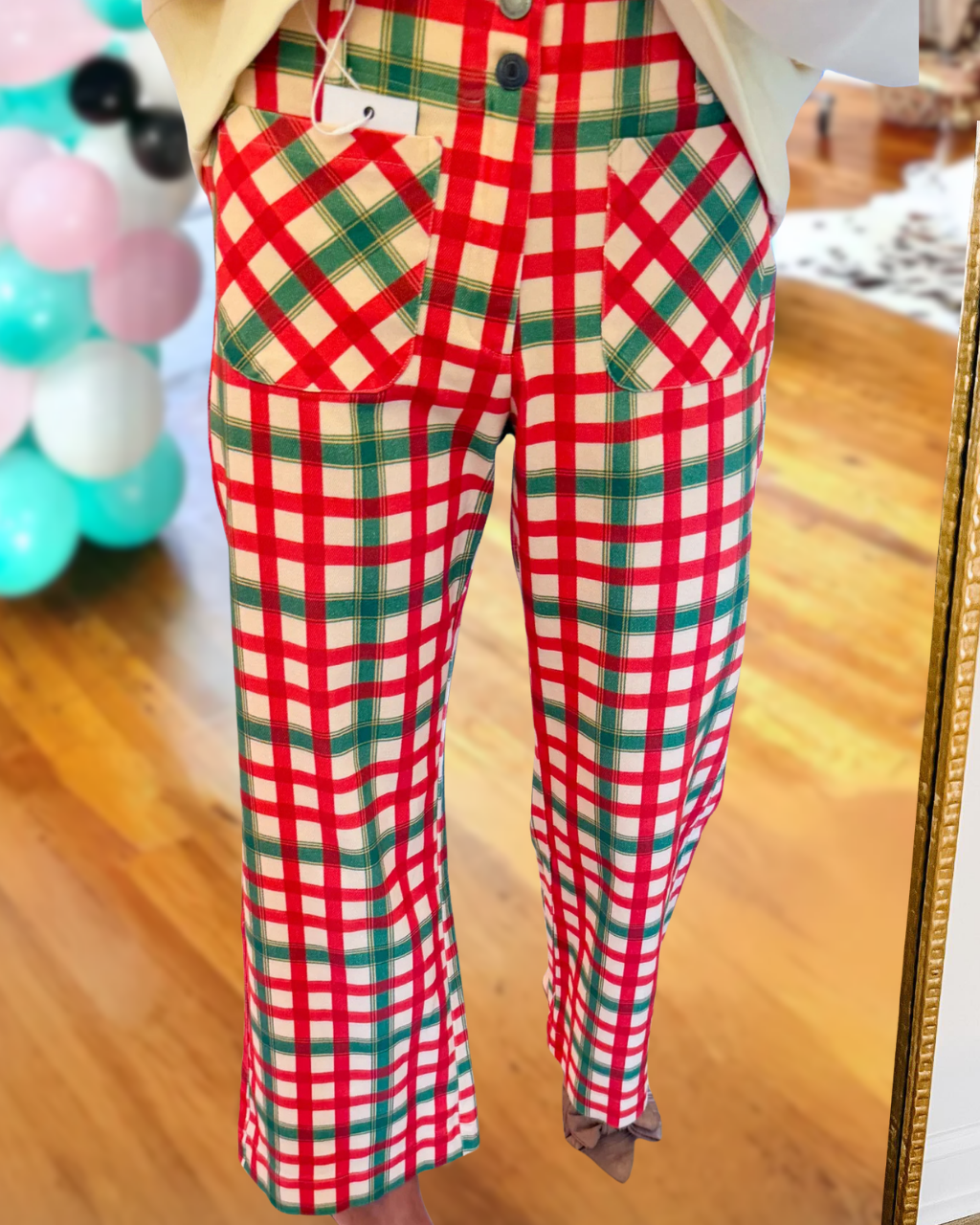 Casual Christmas Plaid Pants