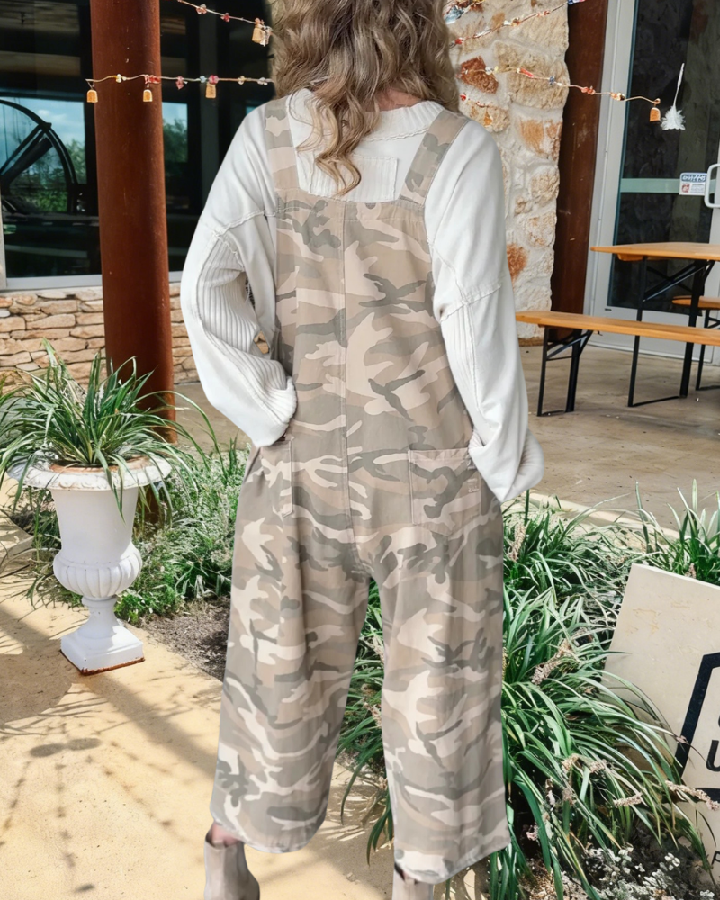 Casual Stylish Camouflage Overalls