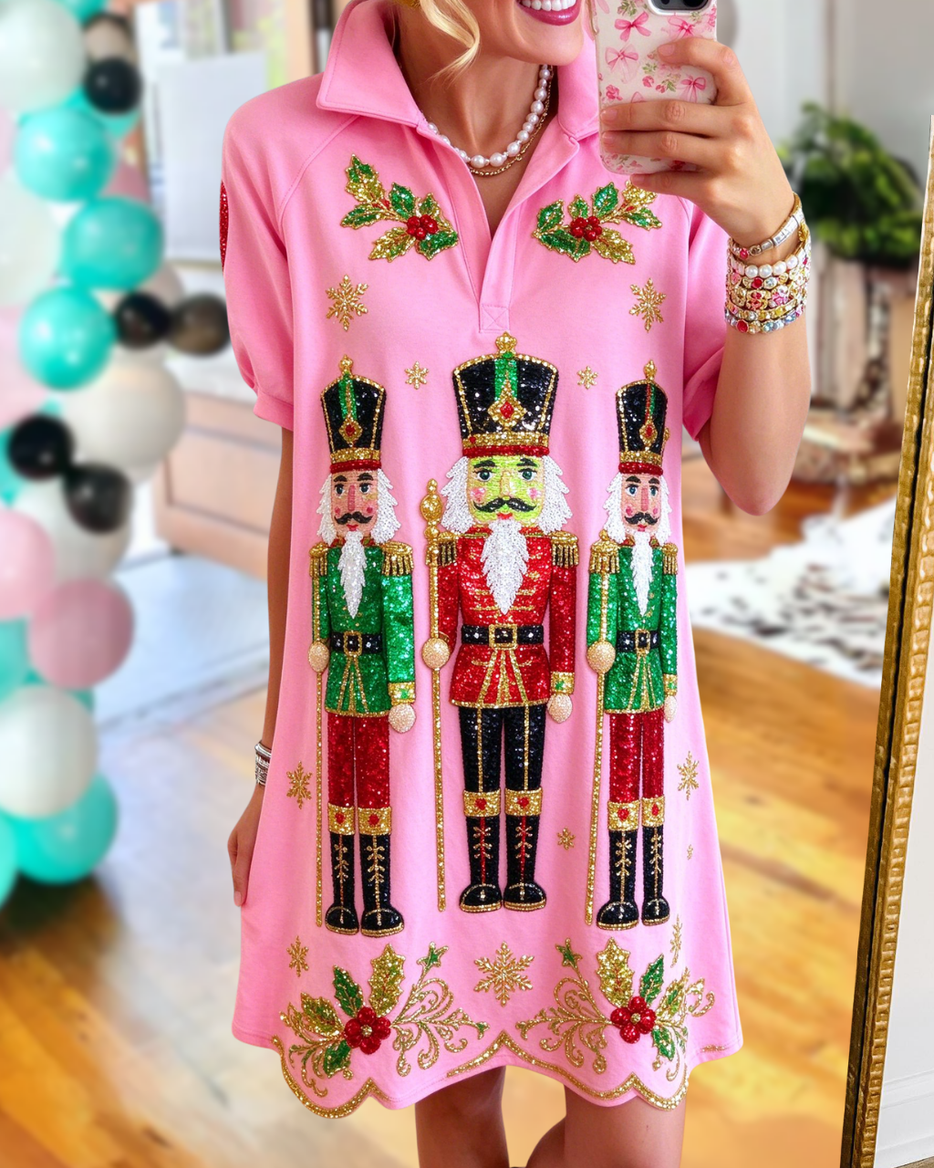 Sequin Nutcracker Floral Dress