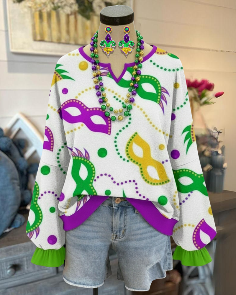 Carnival Mask Color Block Top