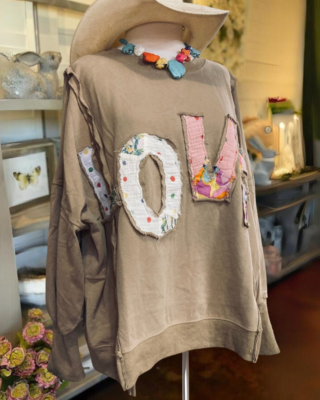 Colorful LOVE Patch Sweatshirt
