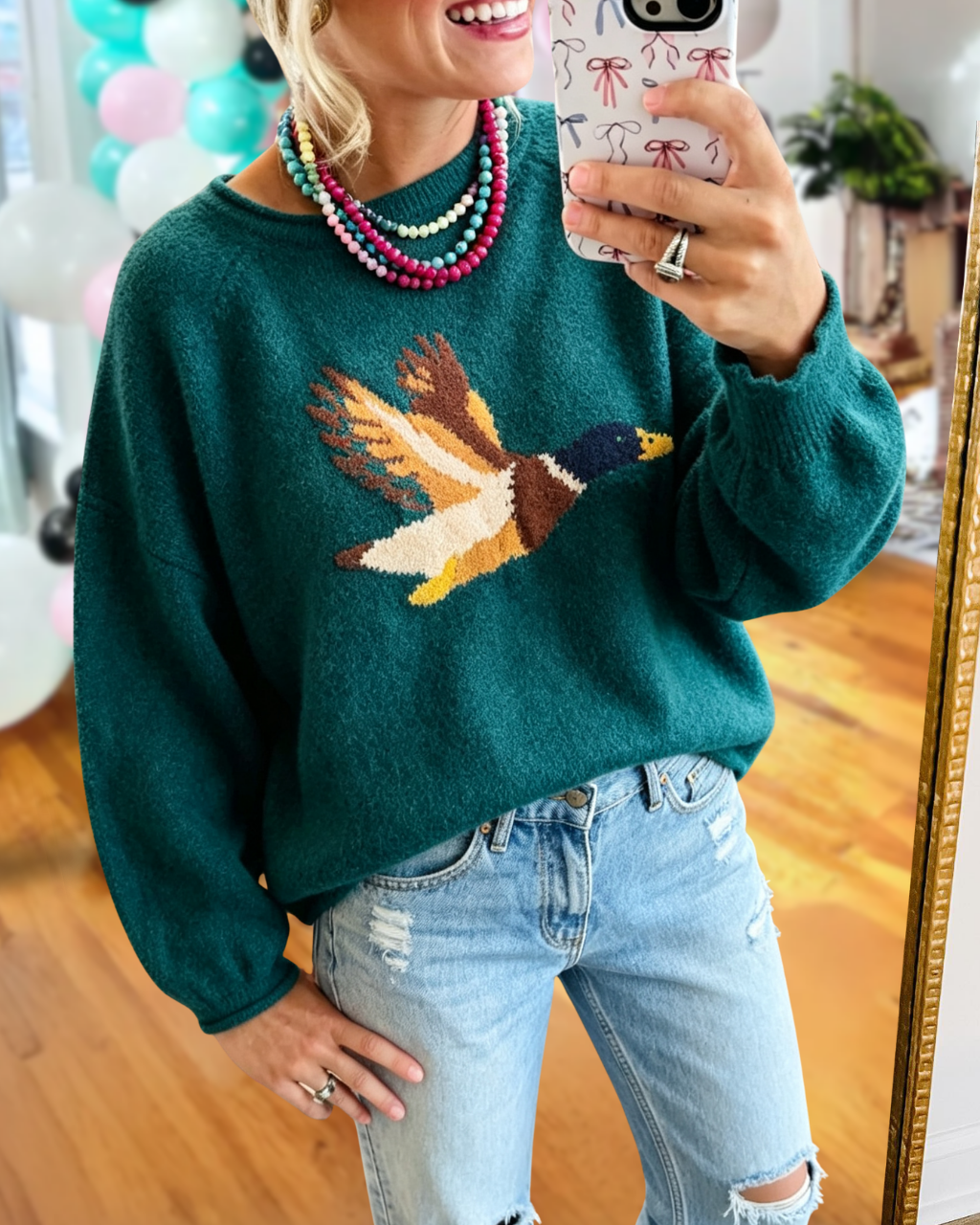 Mallard Duck Embroidery Sweater