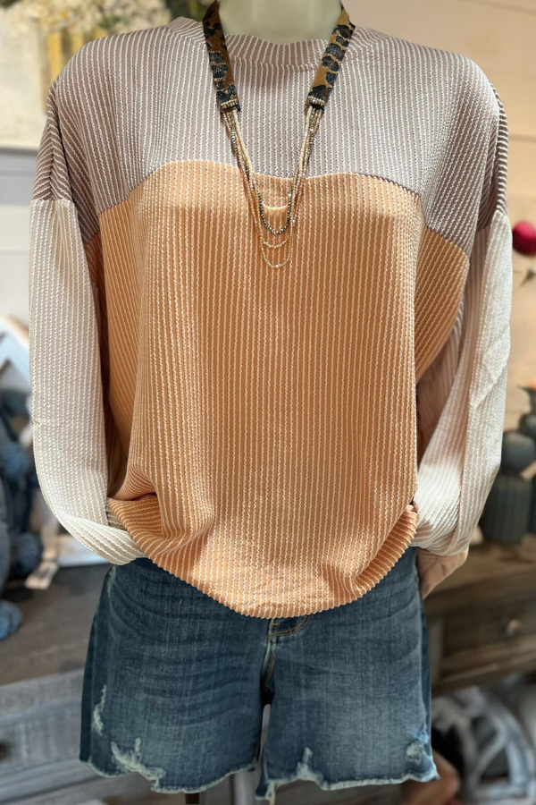 Colorblock Ribbed Top