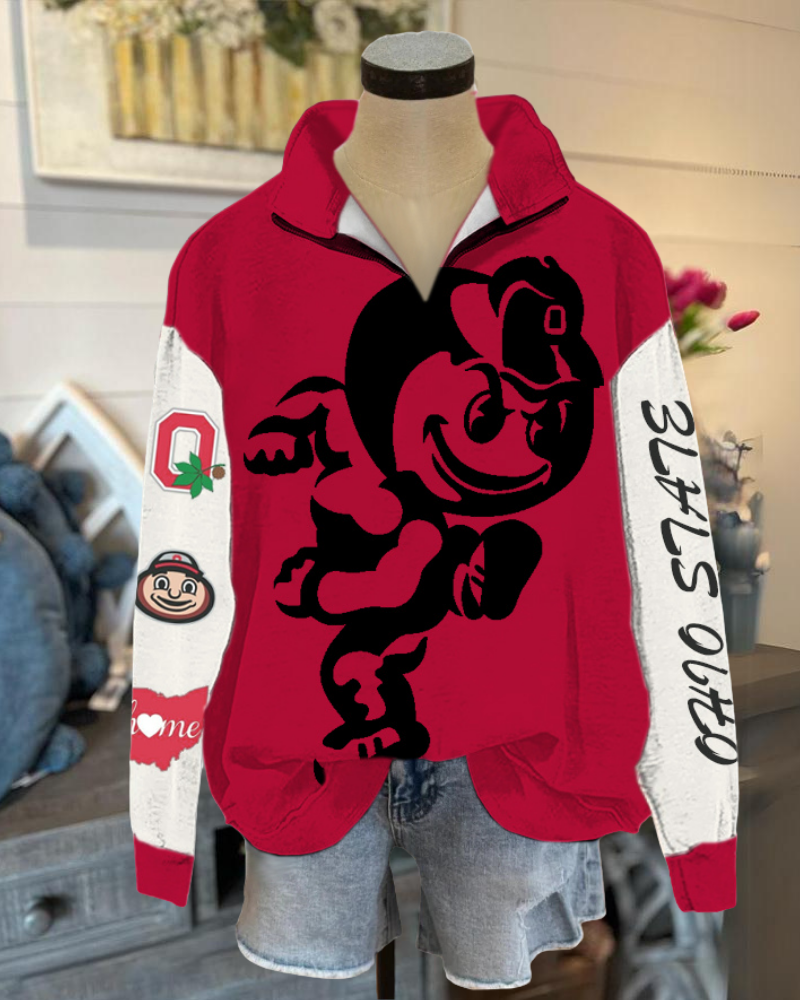 Ohio Brutus Buckeye Half Collar Pullover