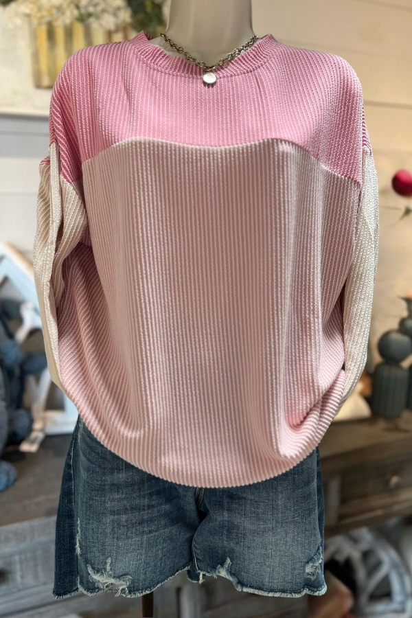 Colorblock Ribbed Top