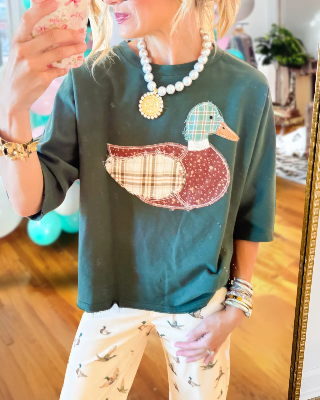 Mallard-Duck Embroidered Patch T-shirt