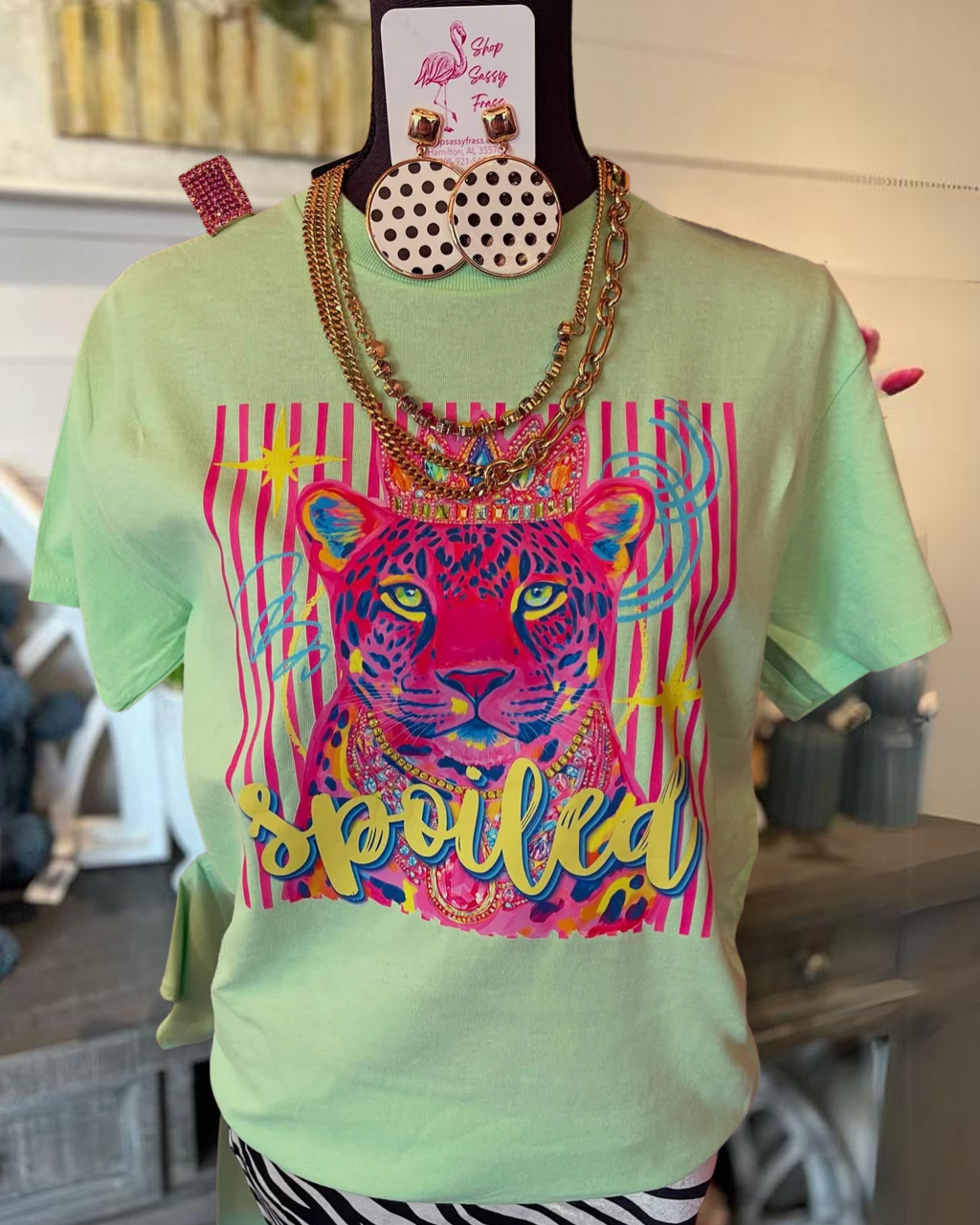 Spoiled Leopard Striped T-shirt