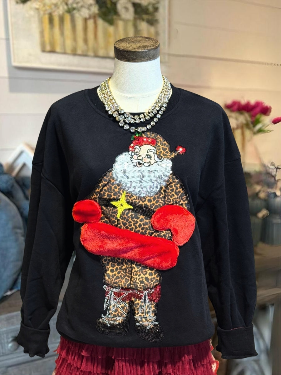 3D Sequin Santa Pullover