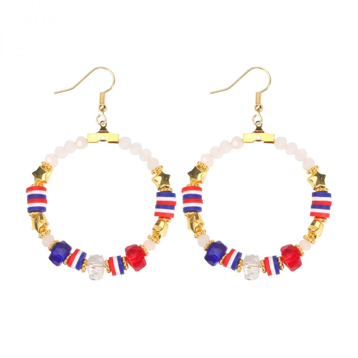 Independence Day Beaded Star Earrings