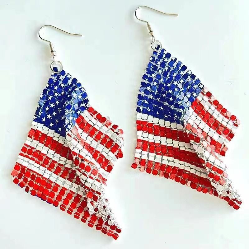 Flag Fashion Sequin Earrings