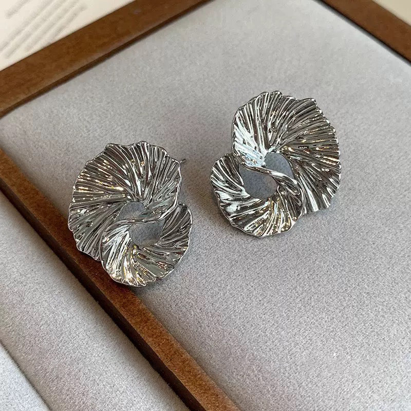 Irregularly Textured Metal Earrings