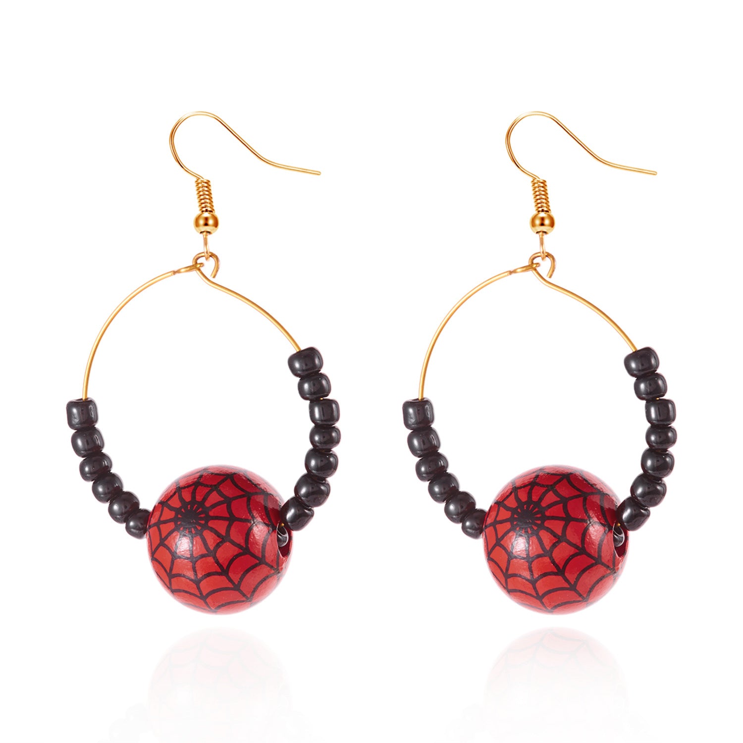 Halloween Bat Beaded Earrings