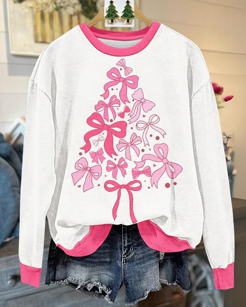 Chic Bow Christmas Tree Sweatshirt