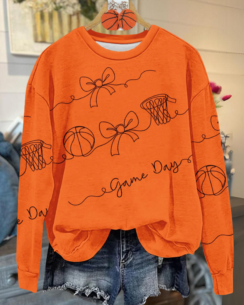 Basketball Bow Crewneck Sweatshirt