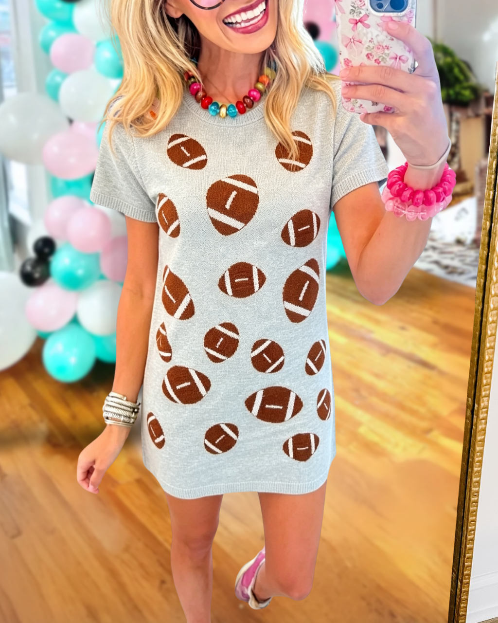 Football Patch Embroidery T-Shirt Dress