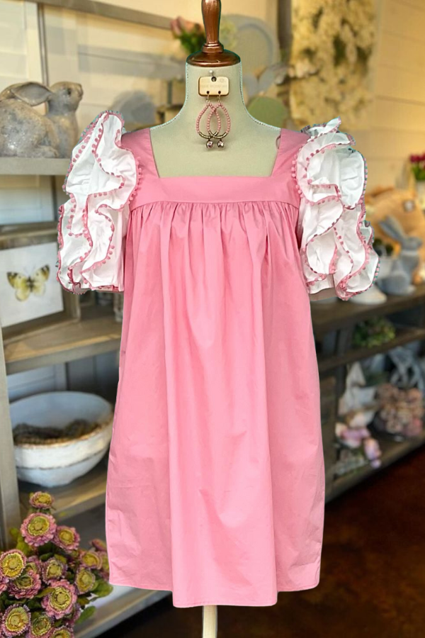 Statement Ruffled Puff Sleeve Dress