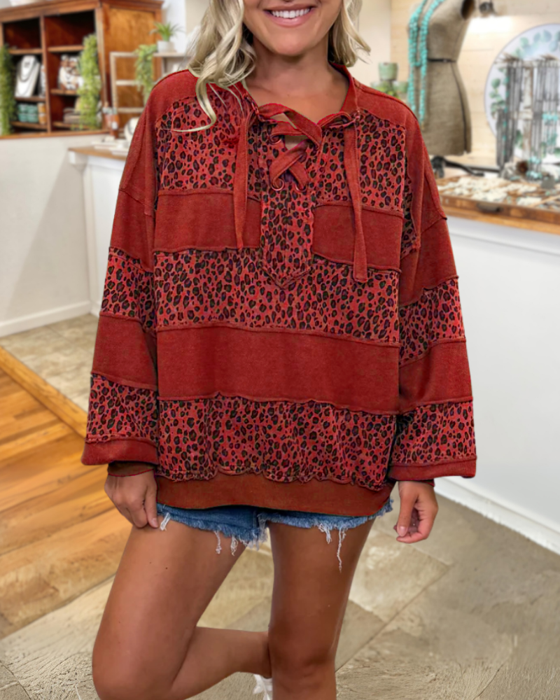 Chic Leopard Layered Pullover