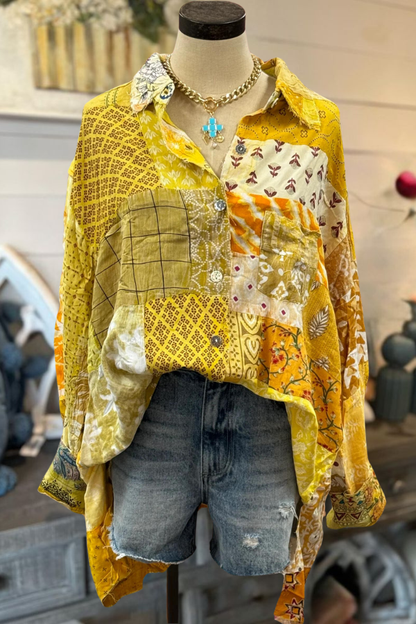 Sunshine Patchwork Floral Shirt