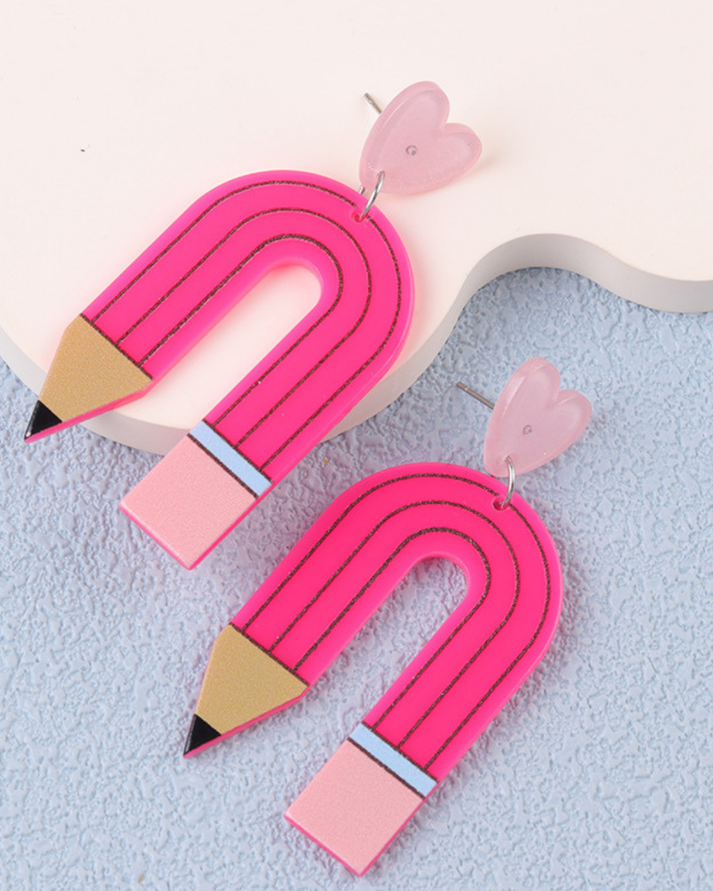 Unique Pencil Heart Earrings