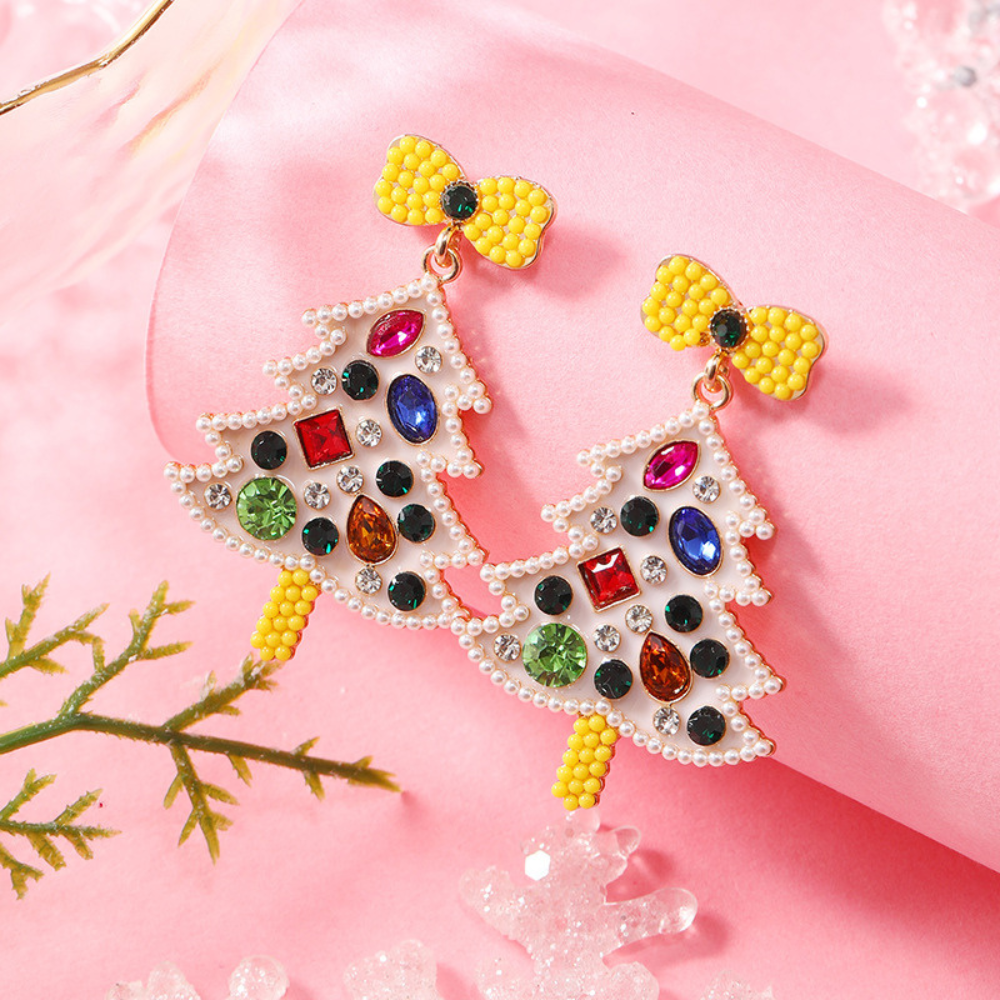 Christmas Tree Diamond Earrings