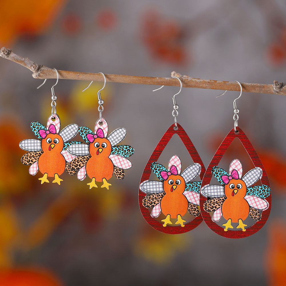 Cute Thanksgiving Turkey Earrings