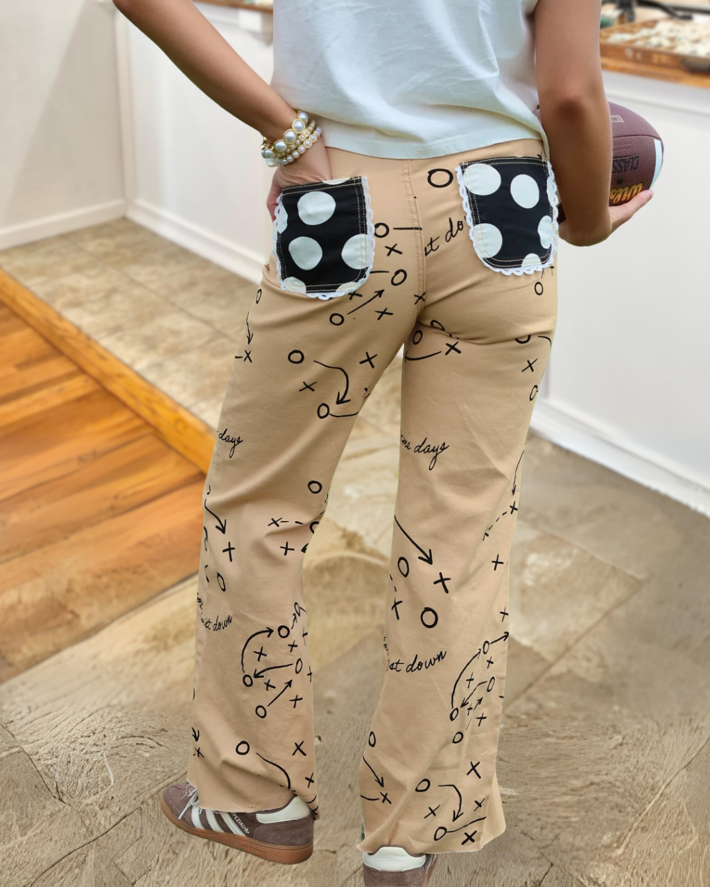 Football Tactical Patterned Polka-dot Pants