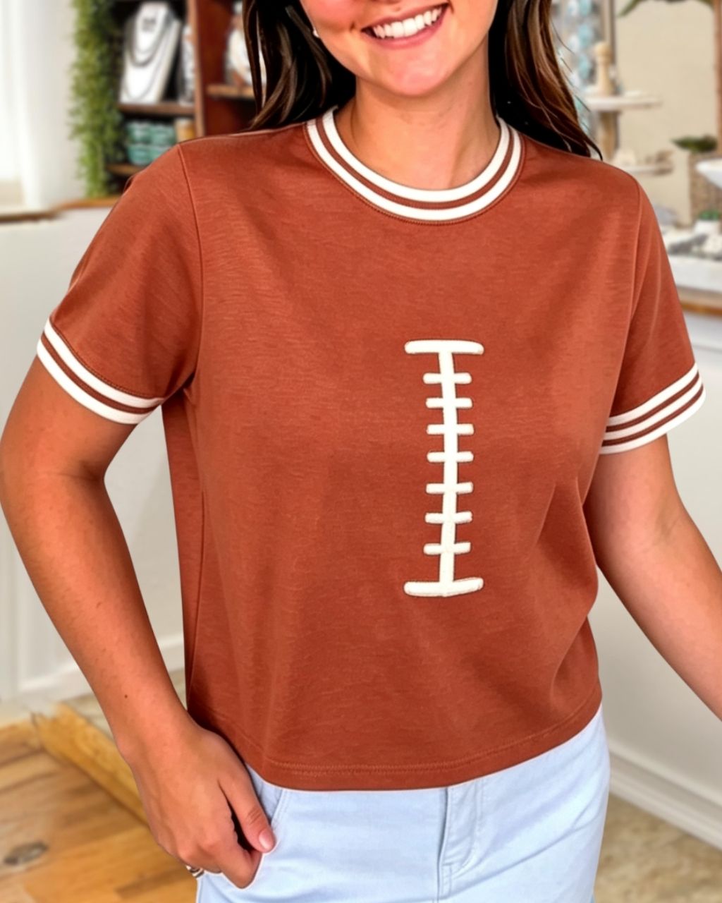 Football Stitch Embroidered T-shirt
