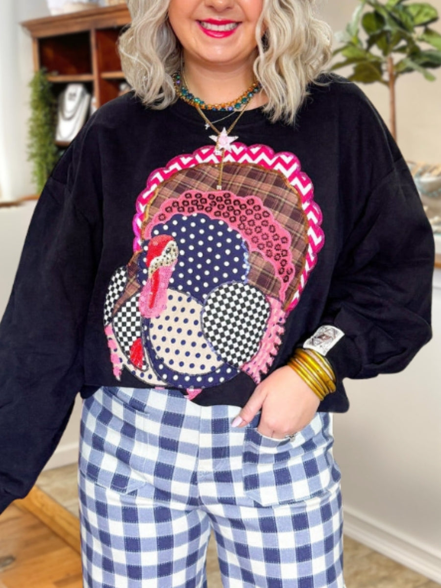 Thanksgiving Turkey Print Pullover
