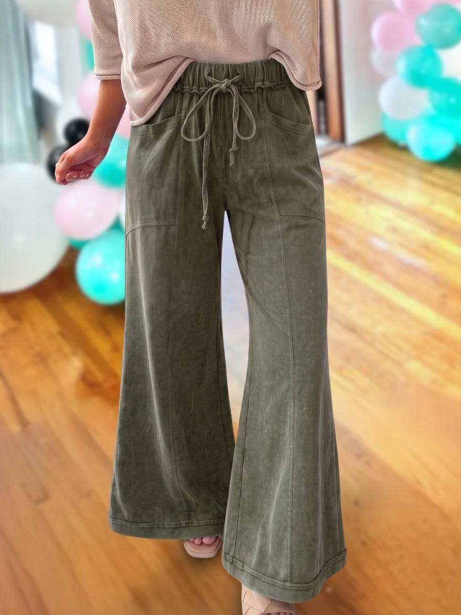 Casual Retro Wide-Leg Pants