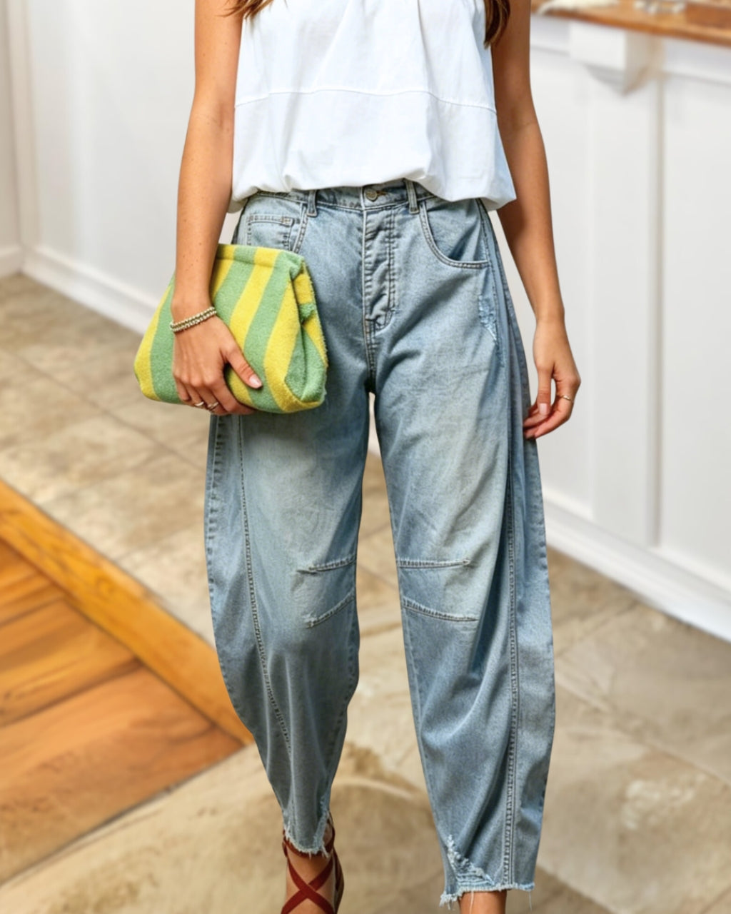 Unique Curved-Cut Jeans