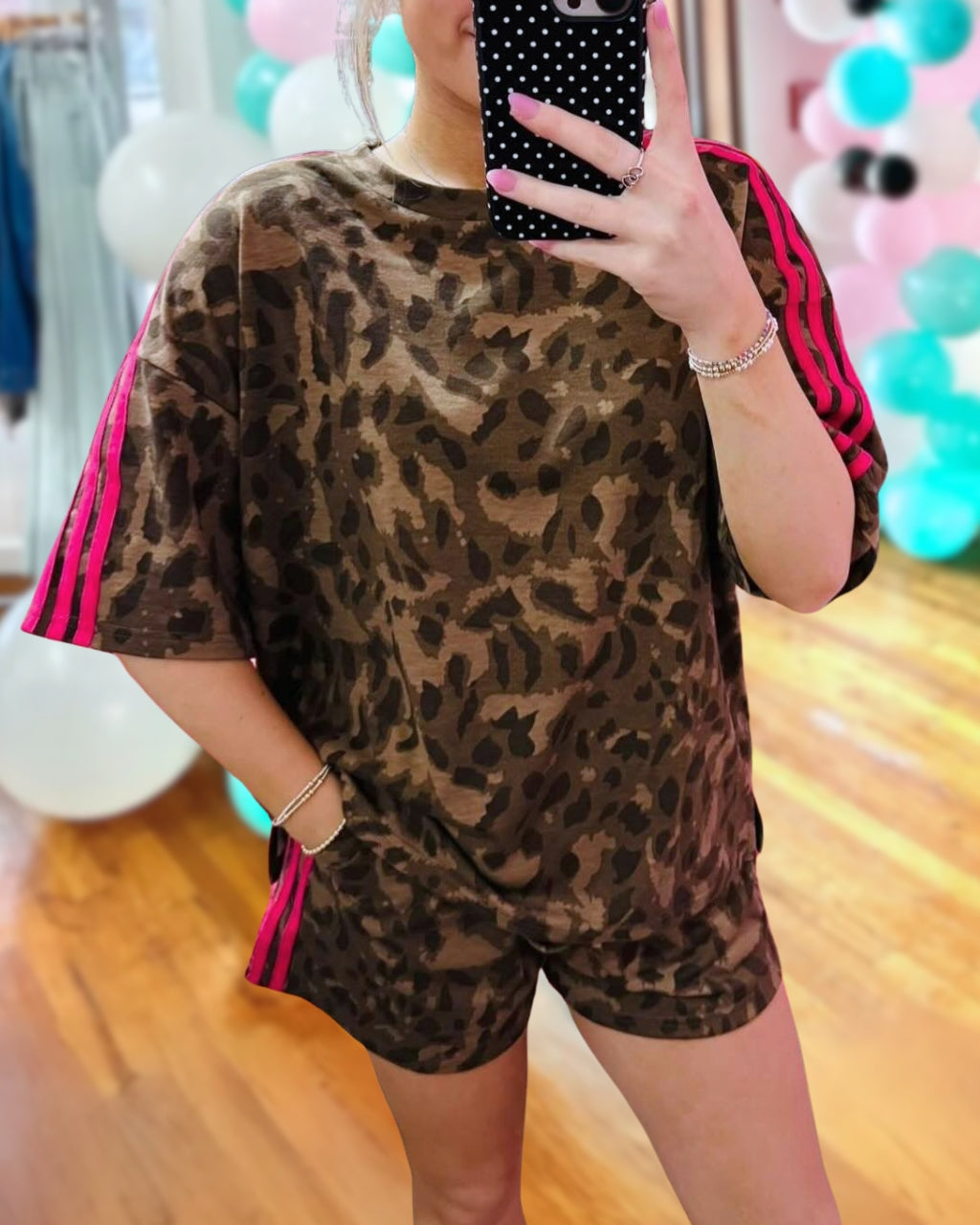 Camouflage Leopard Shorts Set