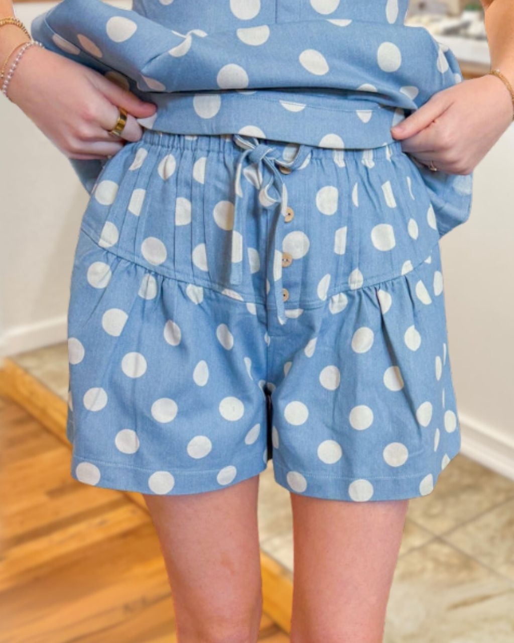Polka Dot Linen Shorts