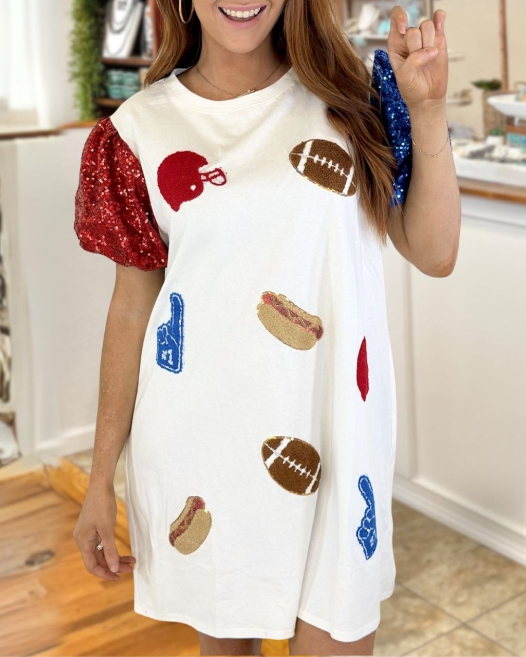 Football-Themed Sequin Tailgate Party Dress