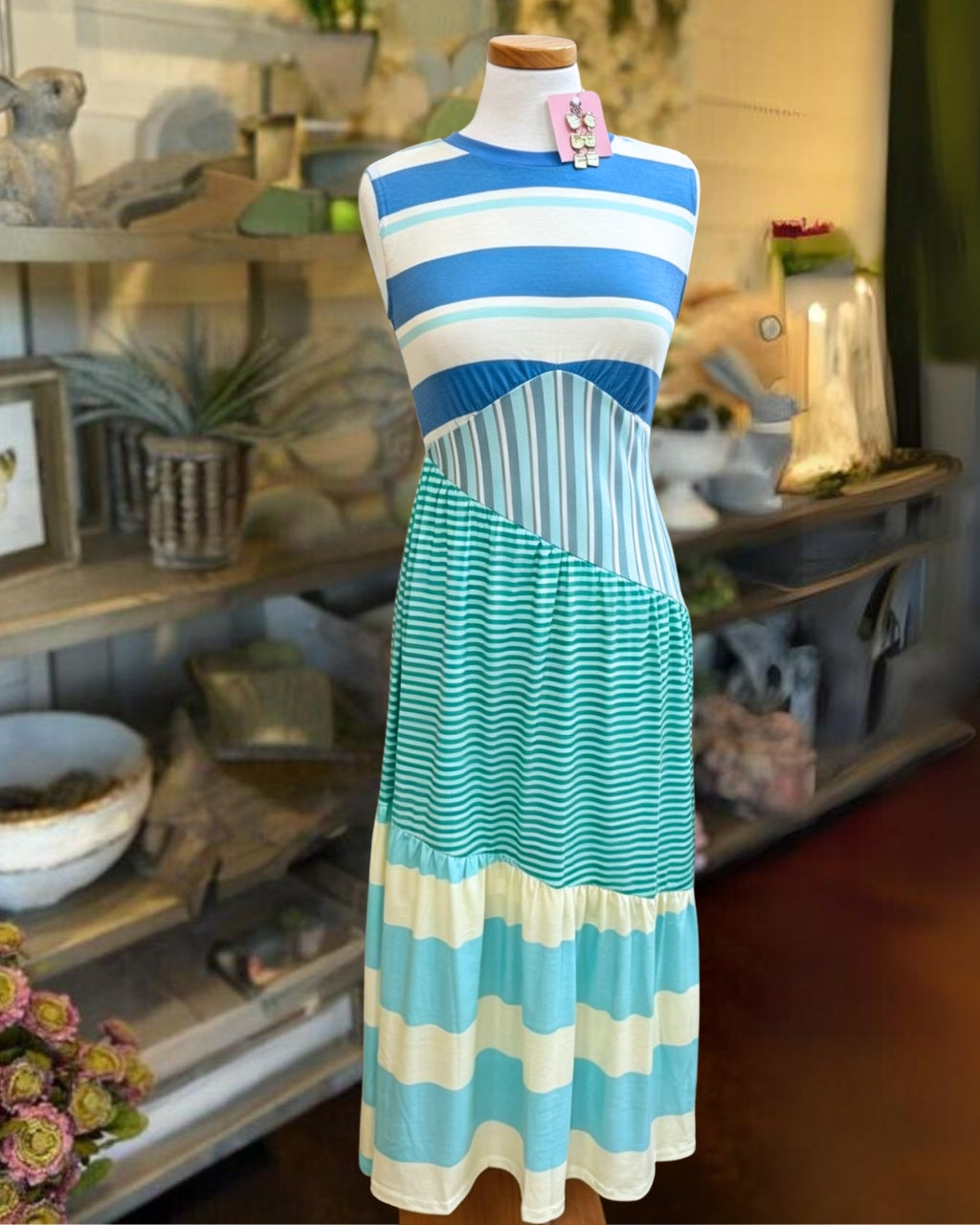 Mixed Striped Patchwork Dress