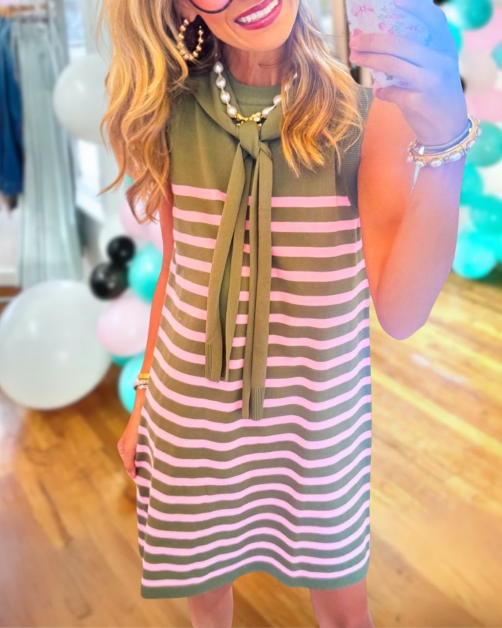 Casual Striped Sleeveless Dress