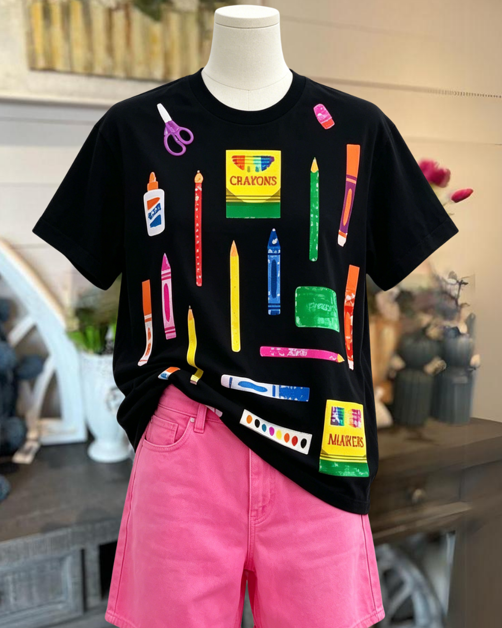 Crayons Graphic Print Tee