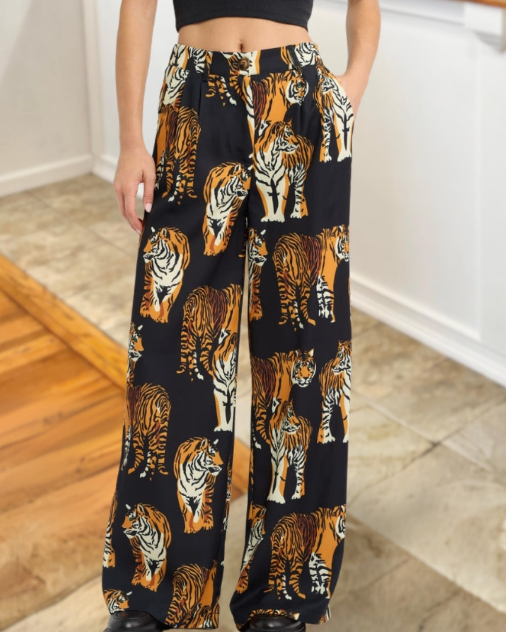 Fashion Tiger Satin Pants