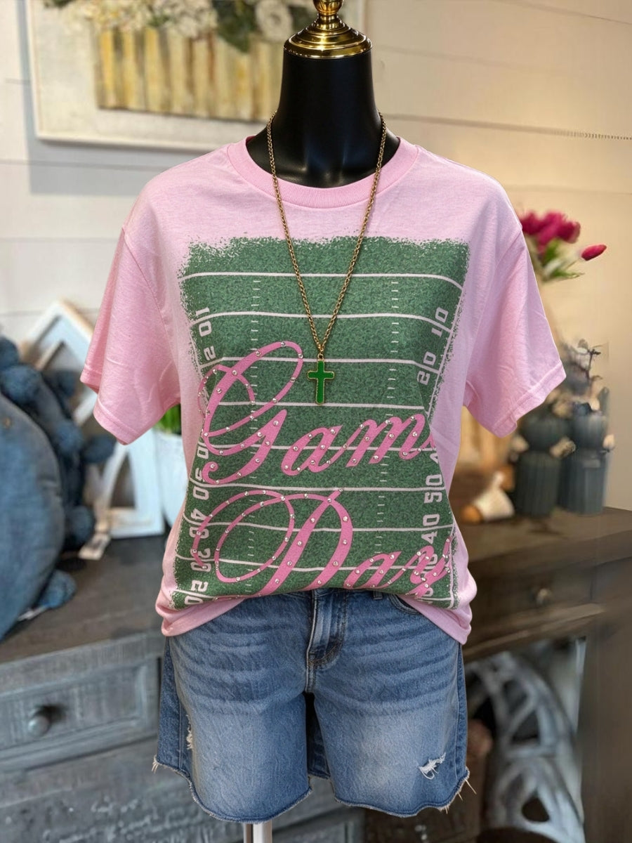 Game Day Football Field Print T-shirt