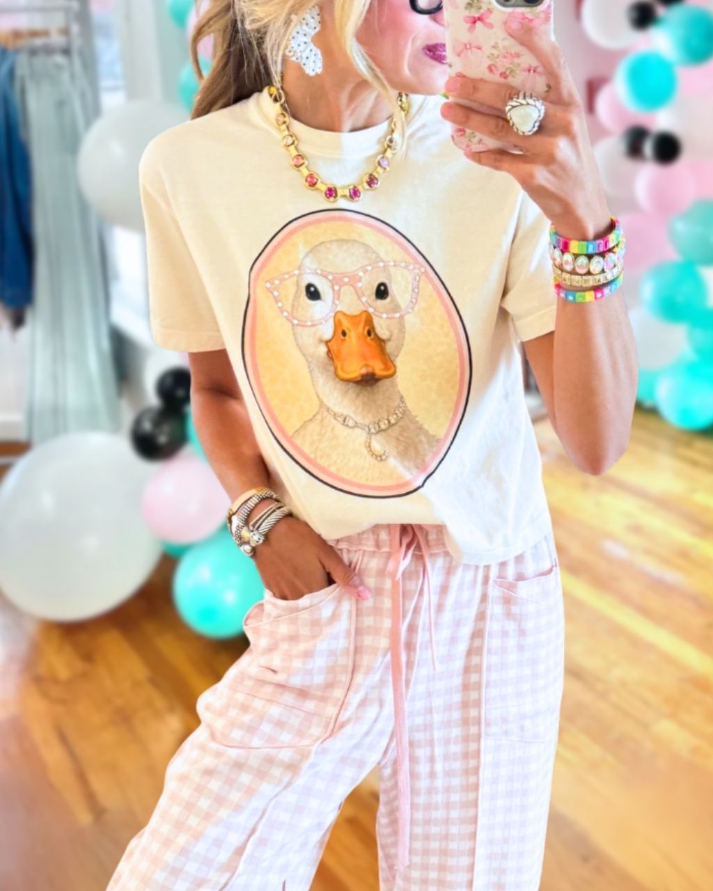 Duck With Glasses Printed Tee