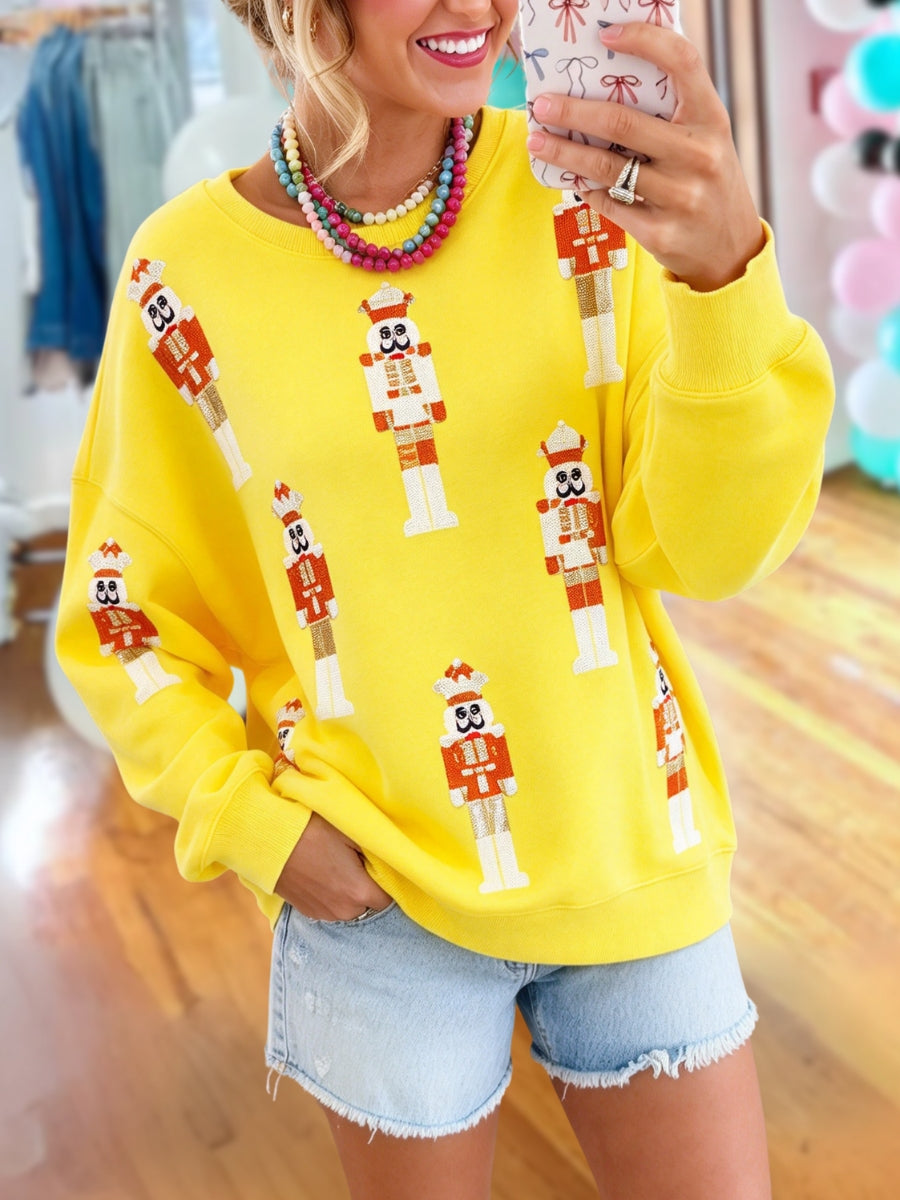 Christmas Nutcracker Sequin Pullover