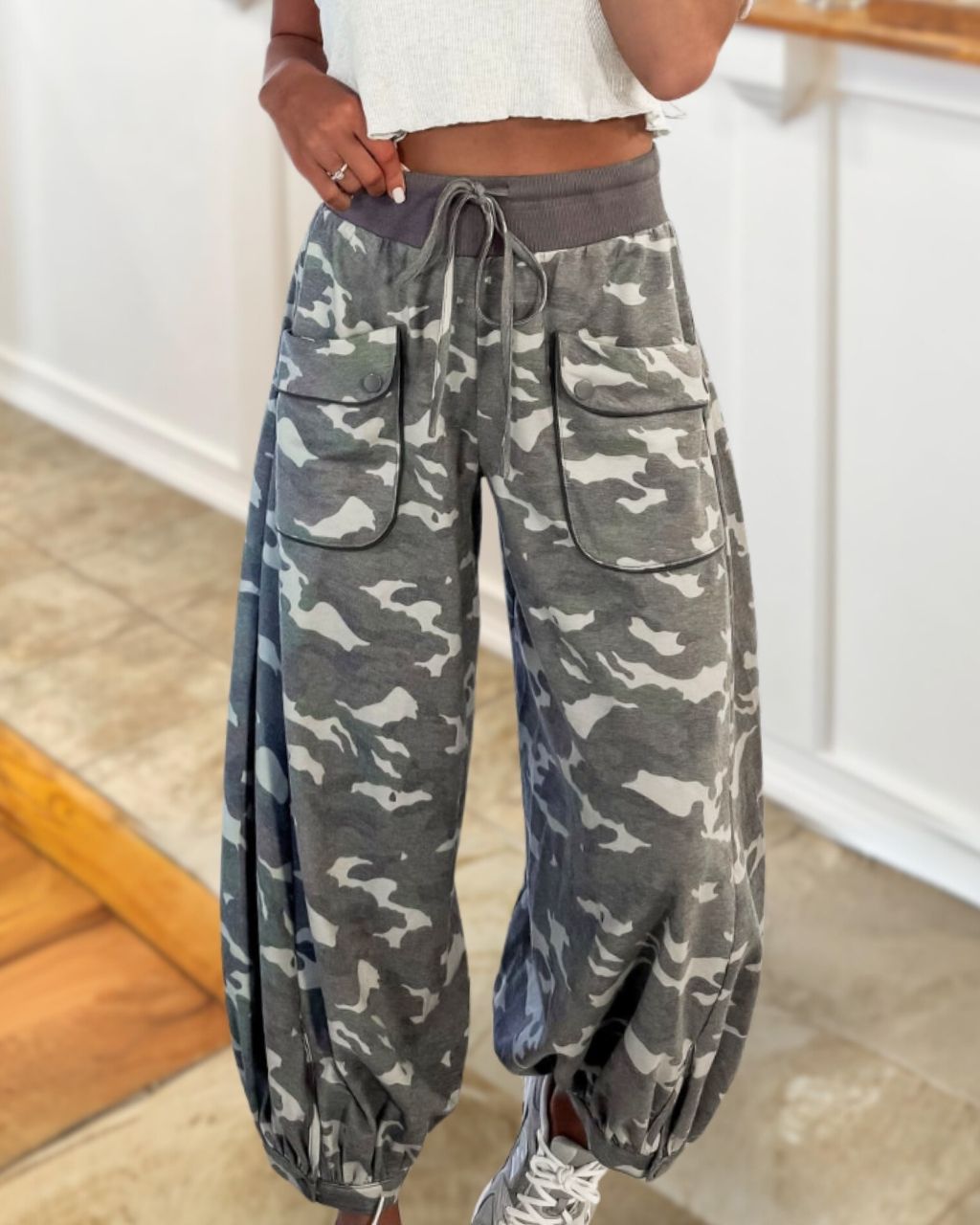 Casual Washed Camouflage Sweatpants