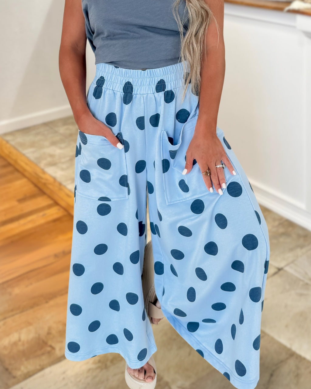 Casual Polka Dot Wide-leg Pants