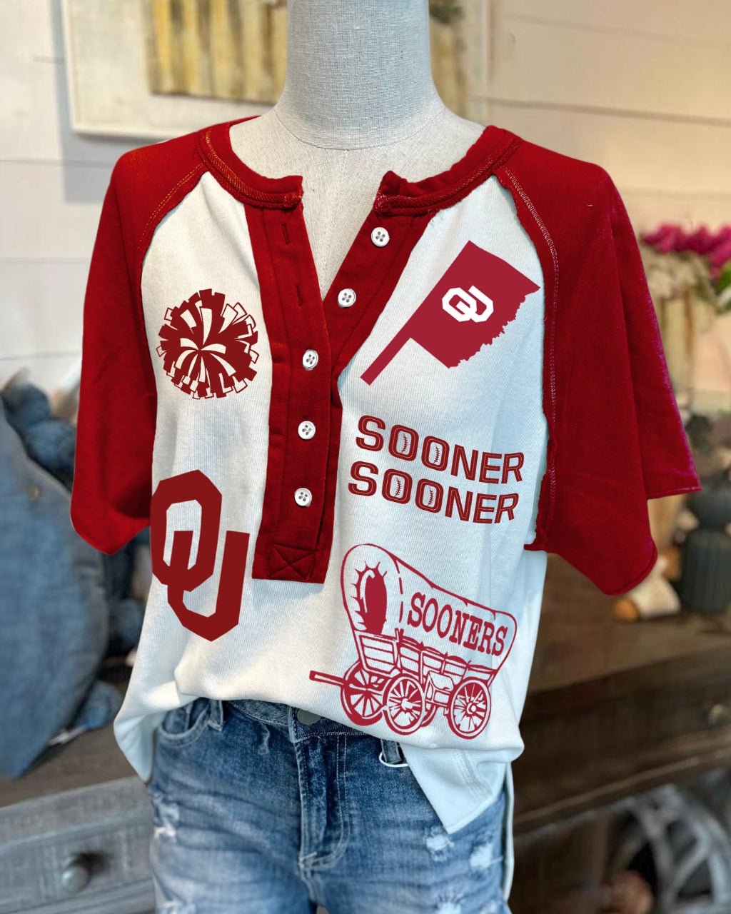 Oklahoma Sooners Henley Tee