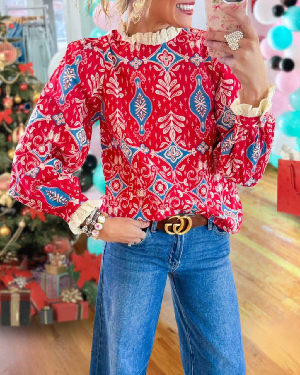 Bohemian Ruffle Satin Top