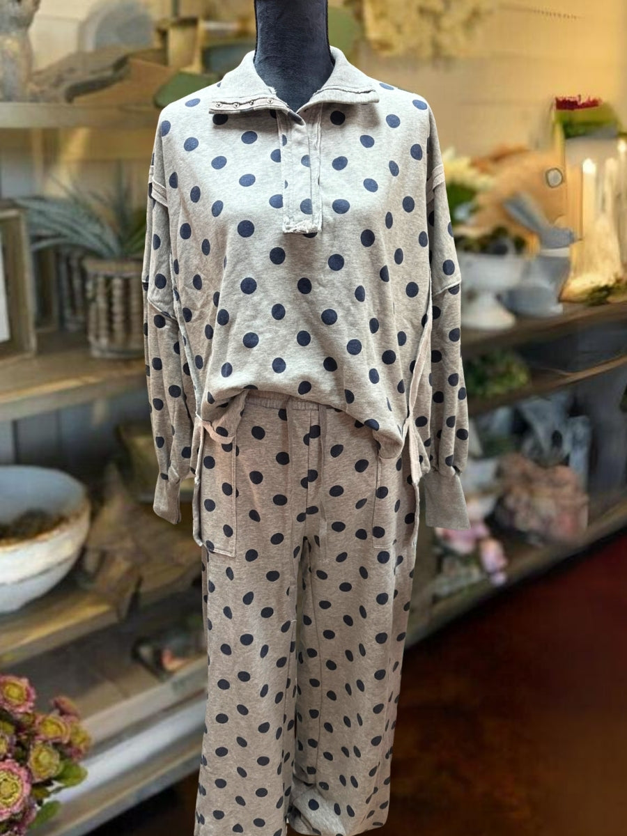Casual Sports Polka Dot Set
