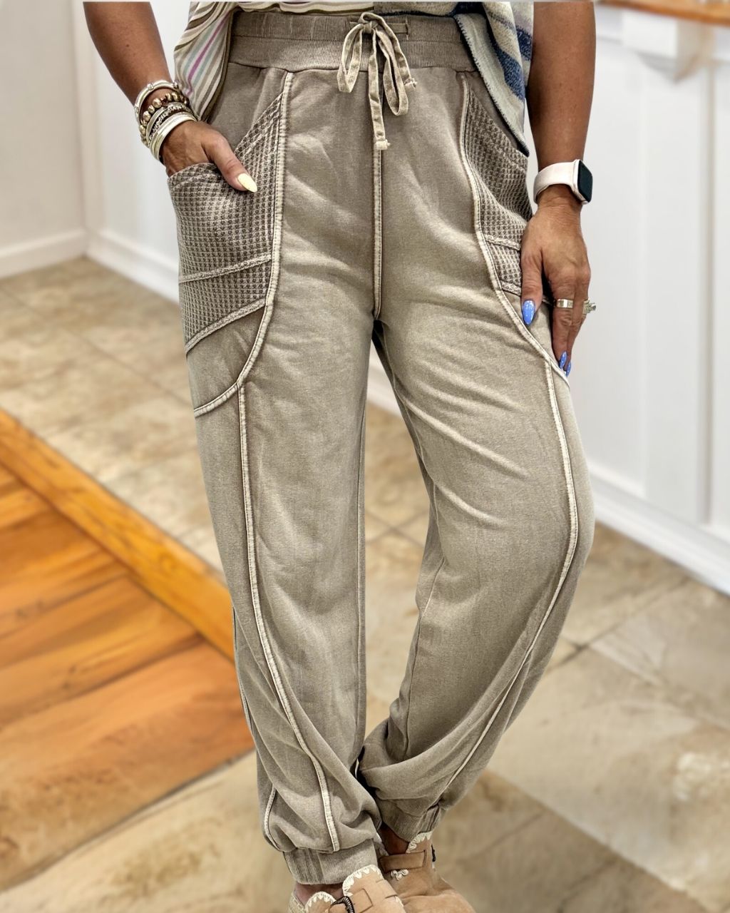 Stylish Washed Distressed Sweatpants
