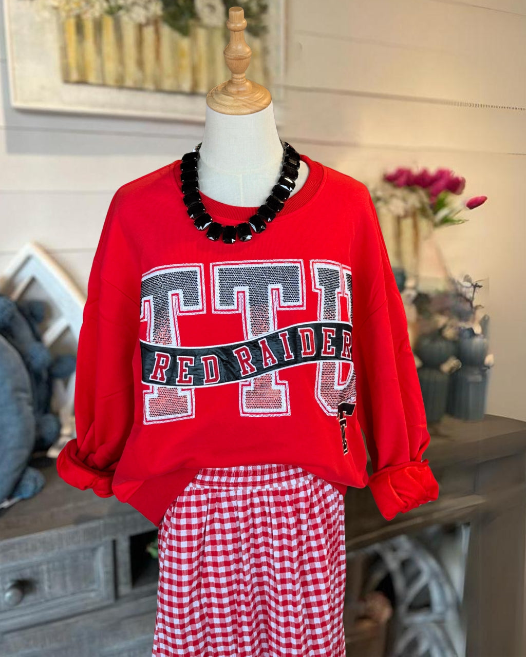 Game Day RED RAIDER Sequin Pullover