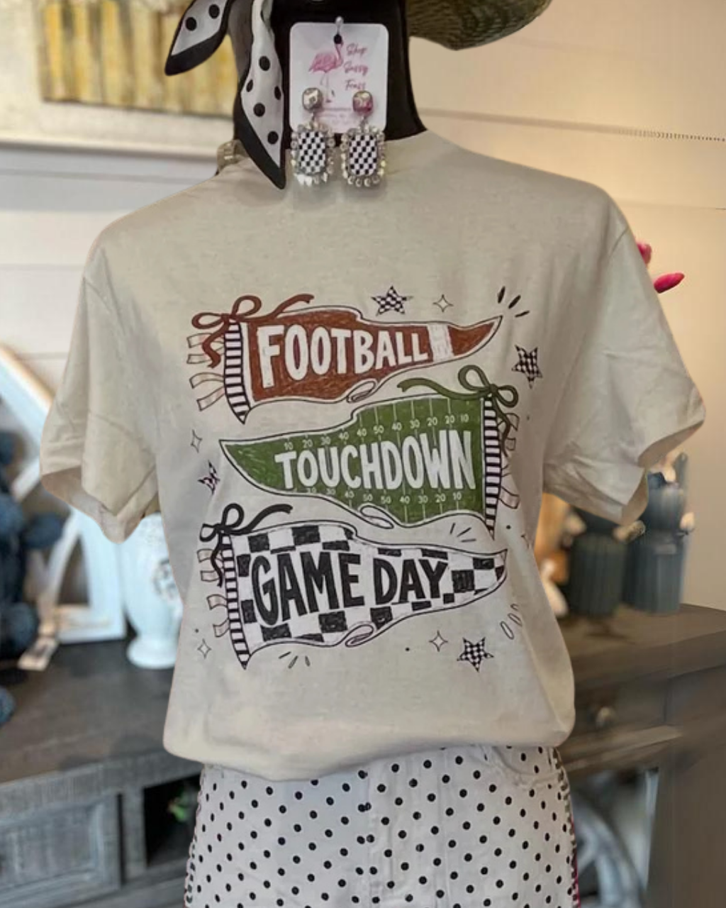 "Touchdown" Game Day Flag-Print T-Shirt