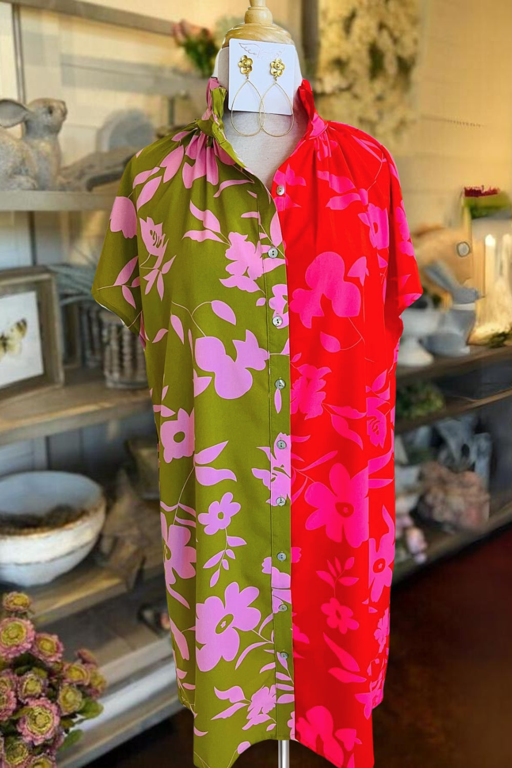 Floral Colorblock Dress